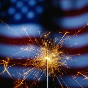 Sparkler with American Flag