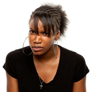 Annoyed Black Female portrait