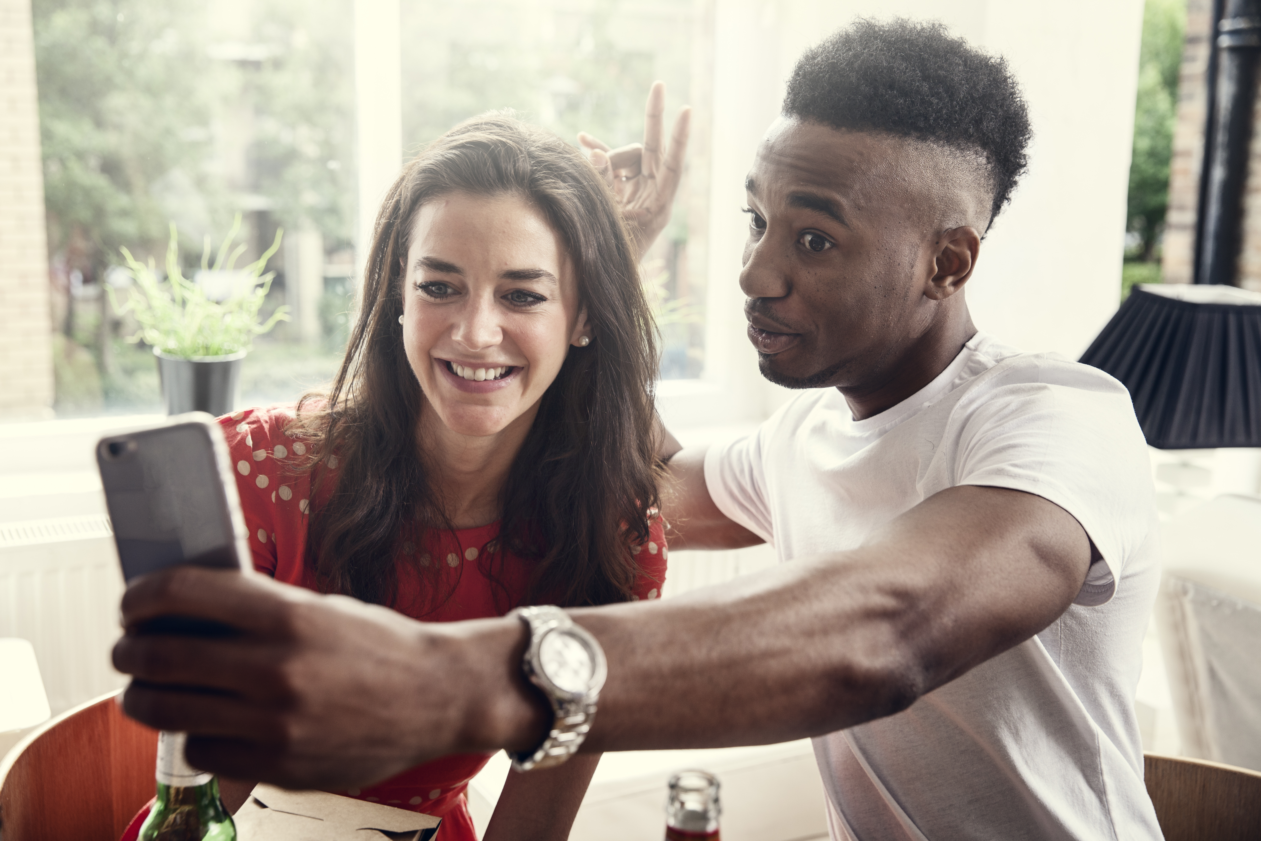group of young people having a party