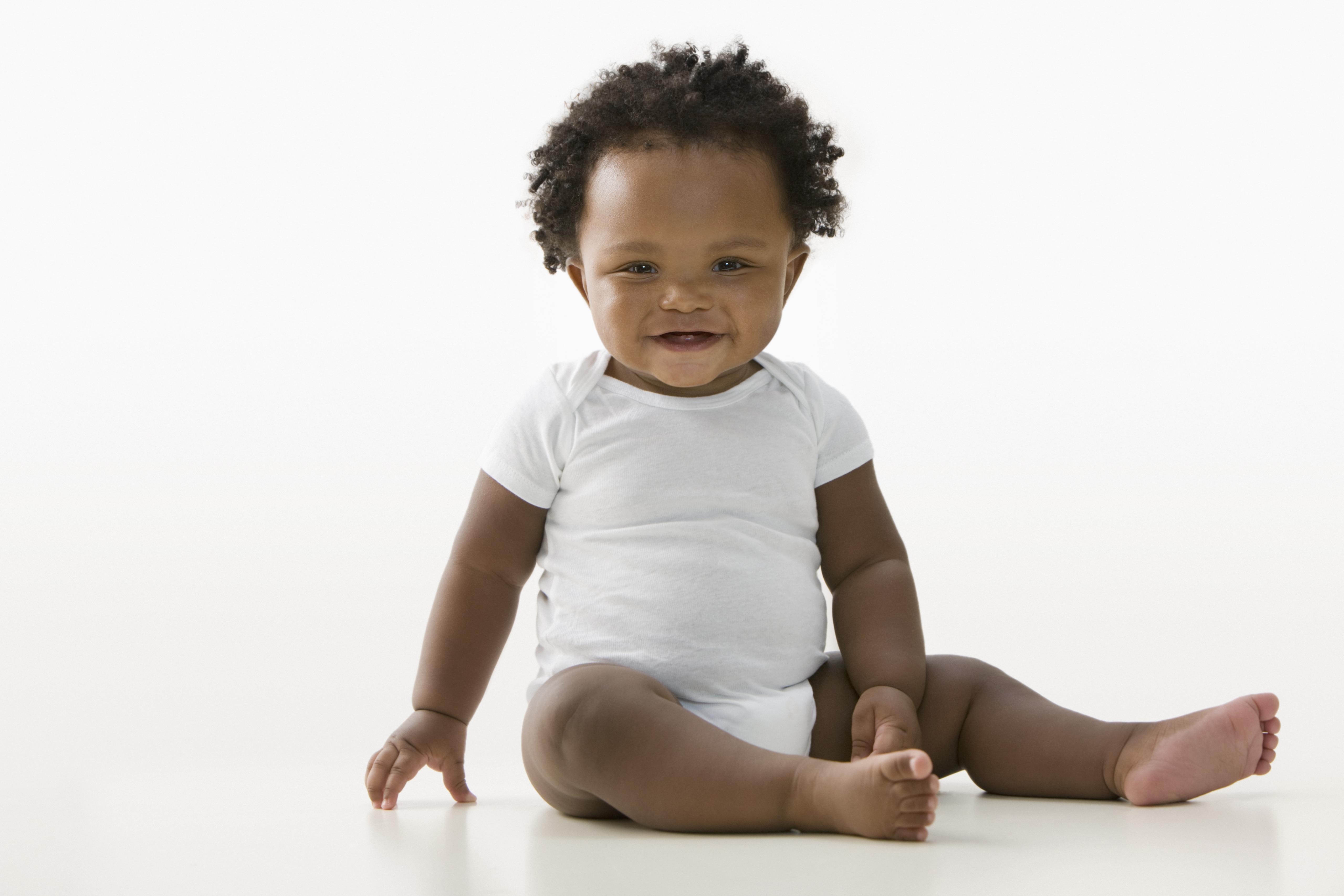 Smiling Black baby girl