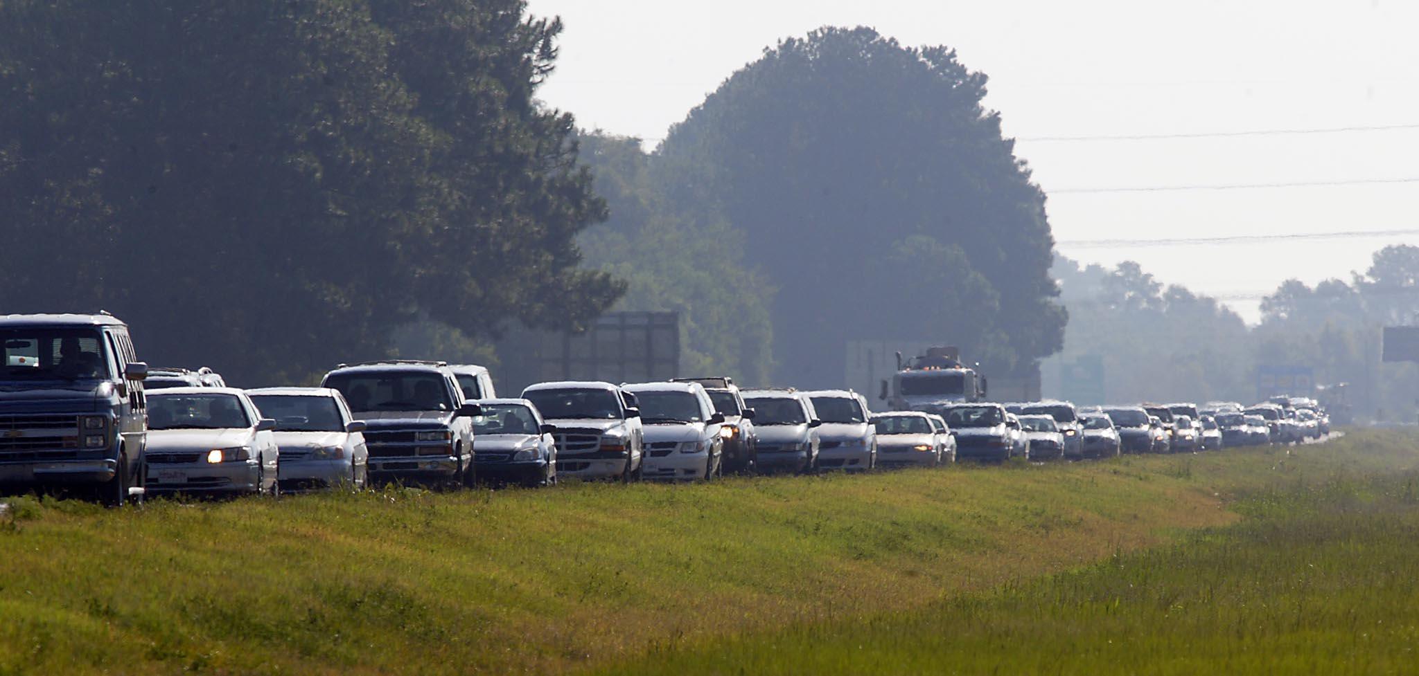 Heavy traffic heading west to escape the