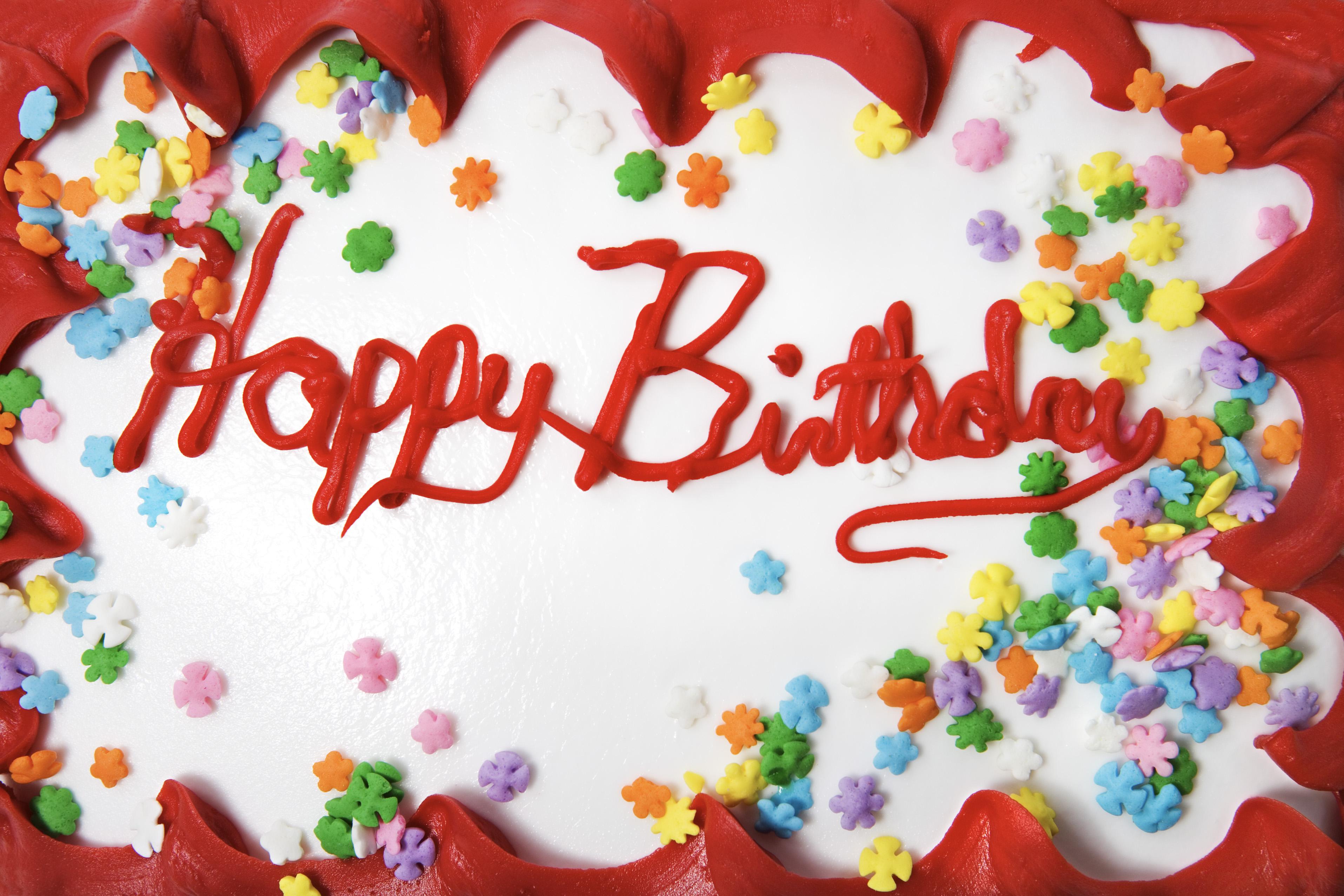 Decorated birthday cake