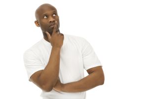 Ponderous Man in White T-shirt