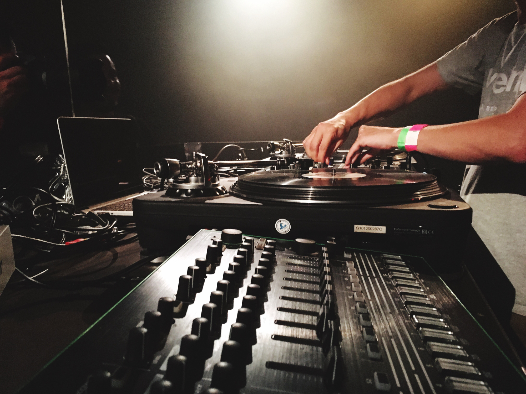 Dj Playing On Record Player
