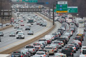 A search for three bank robbery suspects initially shut down all lanes of Interstate 270 in Montgomery County.