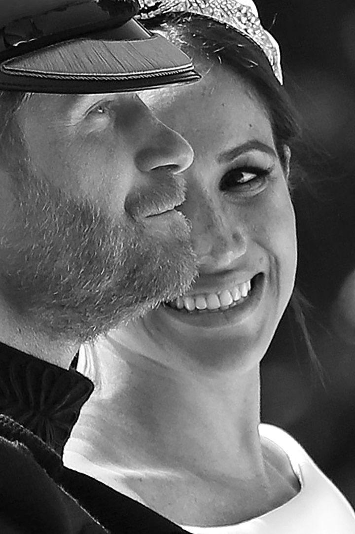 BRITAIN-US-ROYALS-WEDDING-PROCESSION-BLACK AND WHITE