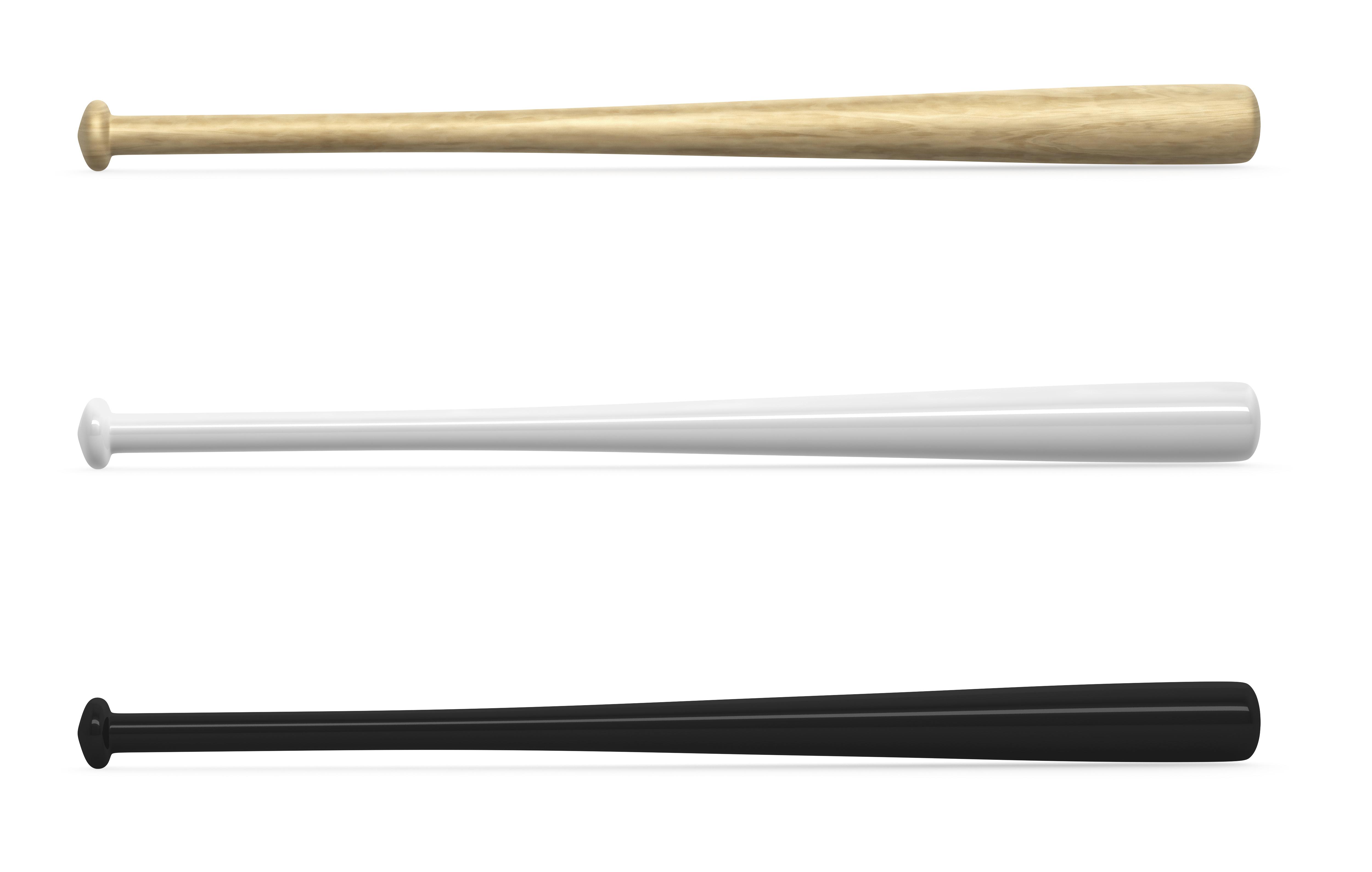 Blank baseball bats template isolated on white background