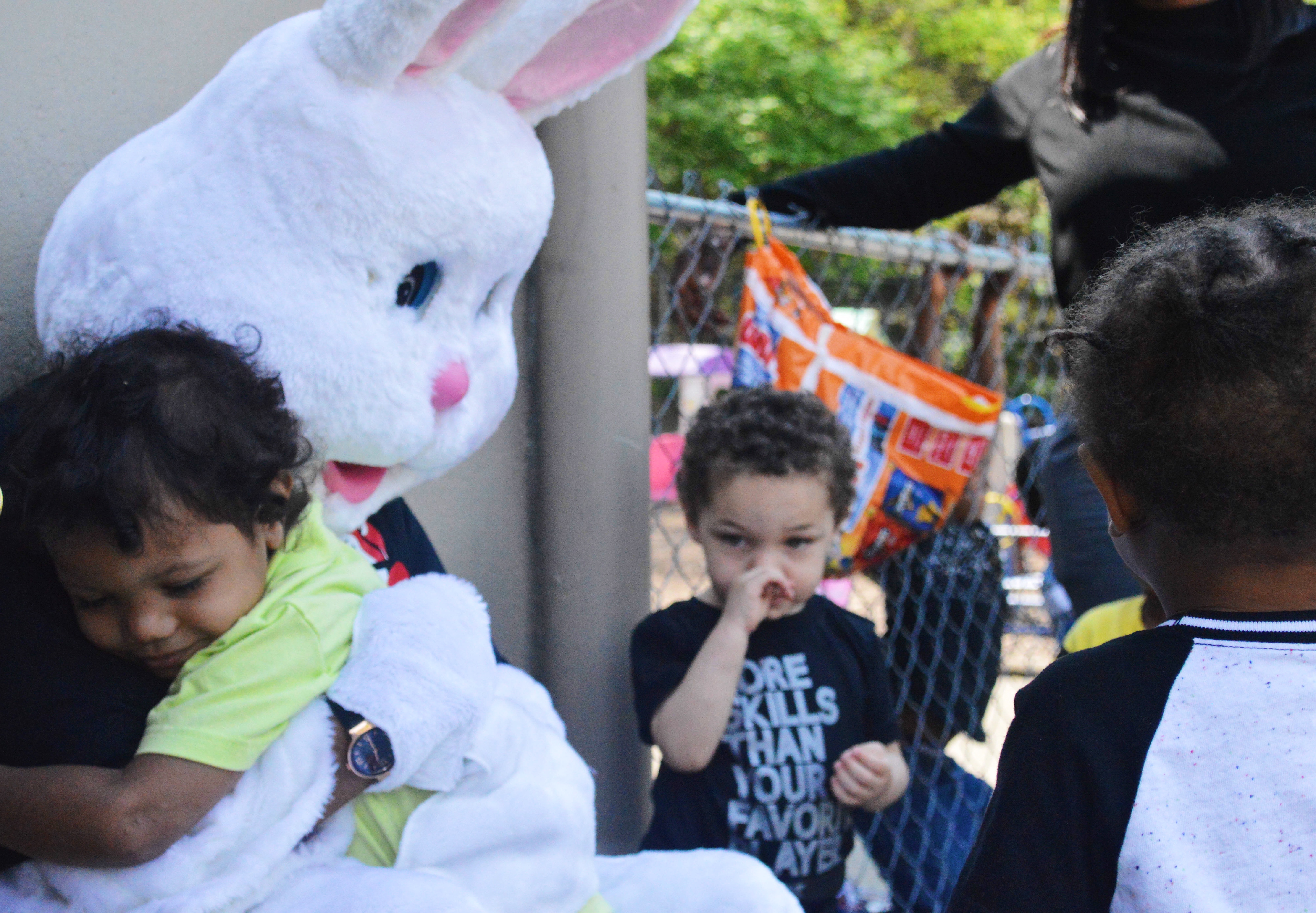 Tropikana and the Easter Bunny visit Next Generation Daycare