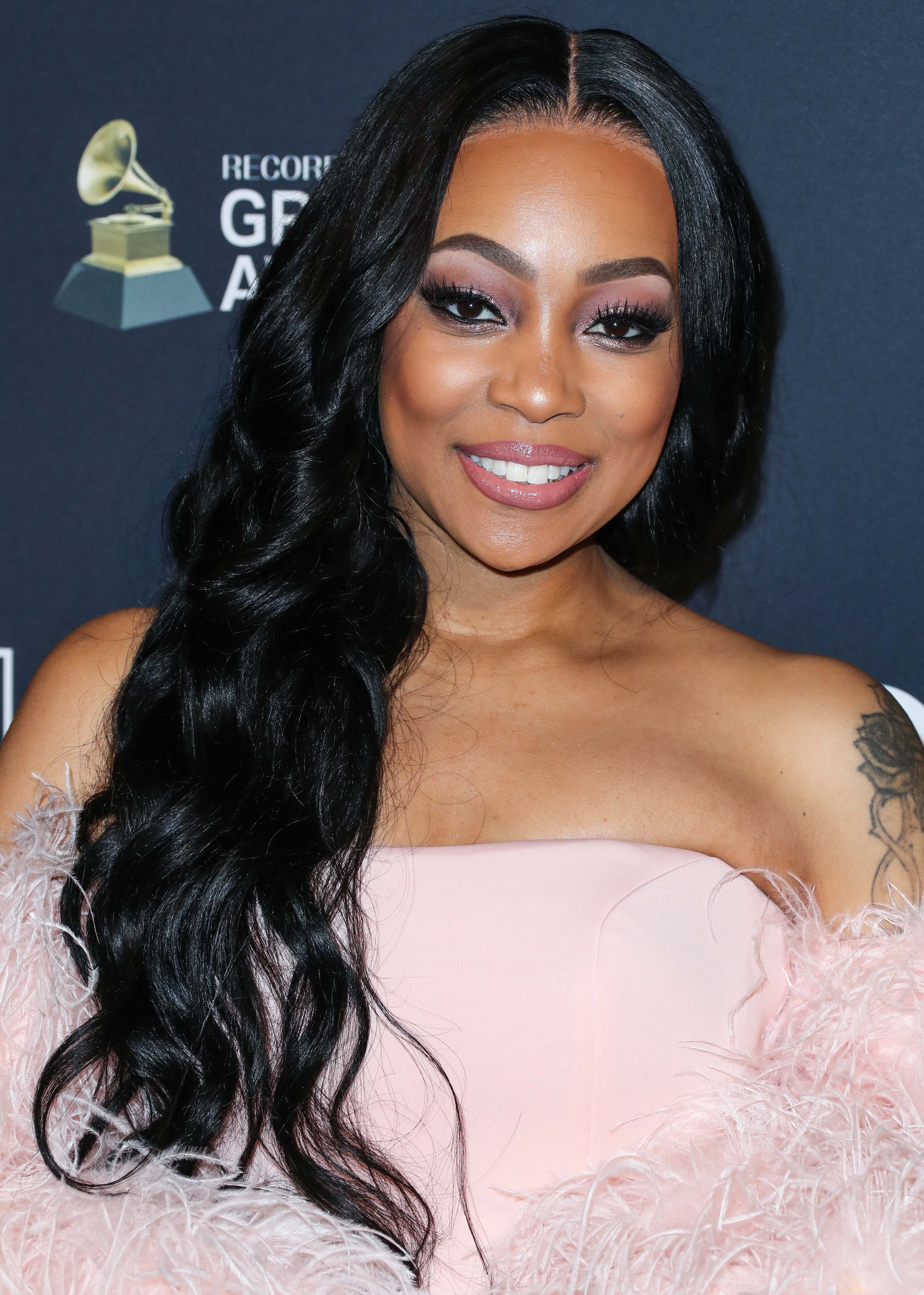 Monica Denise Arnold arrives at The Recording Academy And Clive Davis' 2020 Pre-GRAMMY Gala held at The Beverly Hilton Hotel on January 25, 2020 in Beverly Hills, Los Angeles, California, United States.