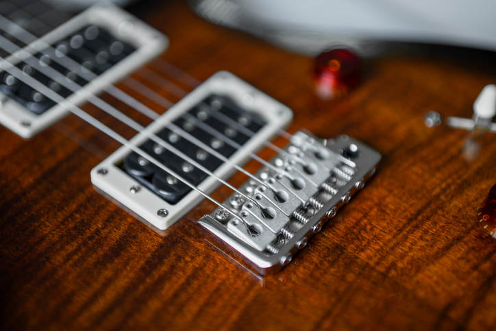 Various parts of an electric guitar